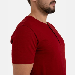 Męska klasyczna koszulka z guzikami CZERWONA, elegancka MORAJ!